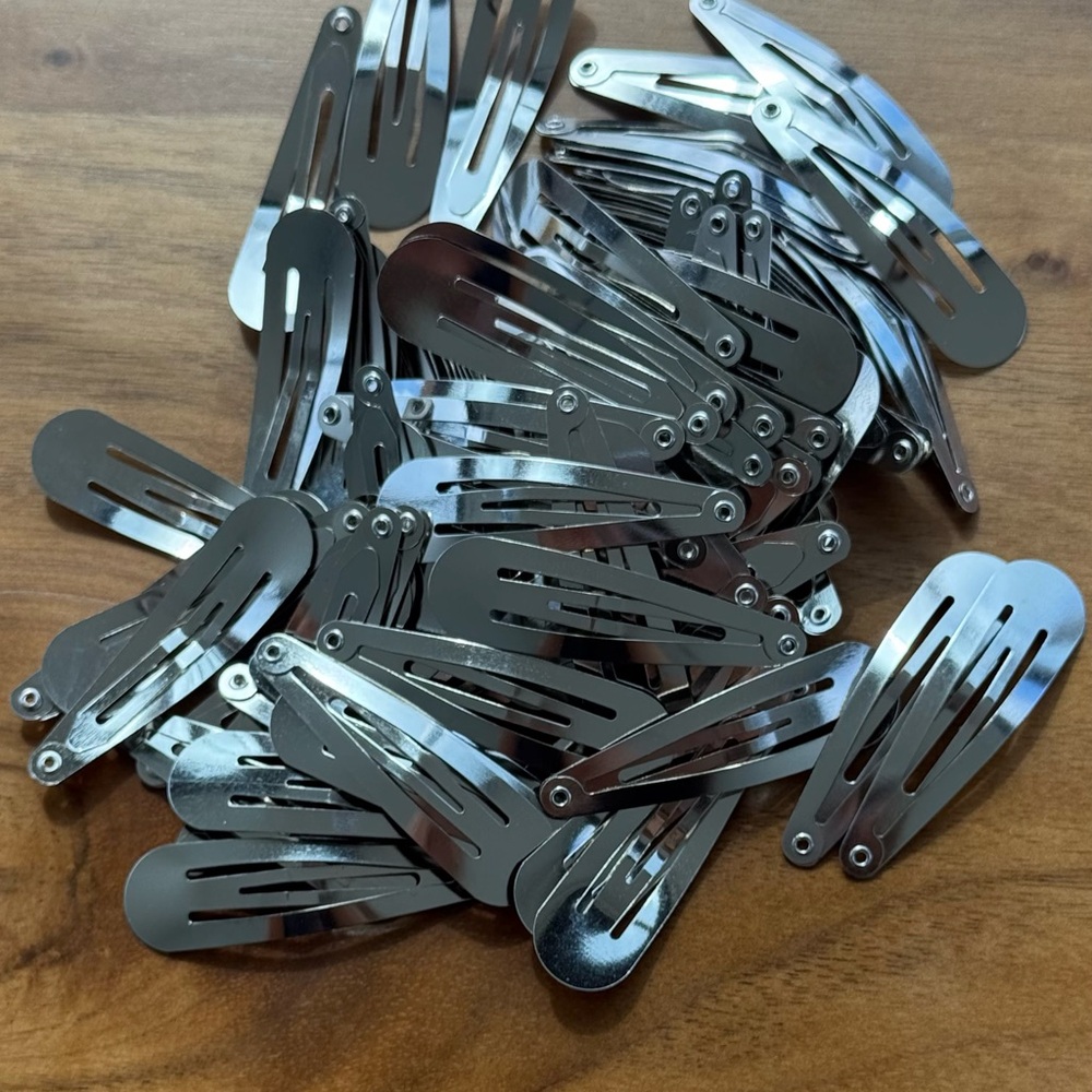 Silver Hair Clips 100 pcs
